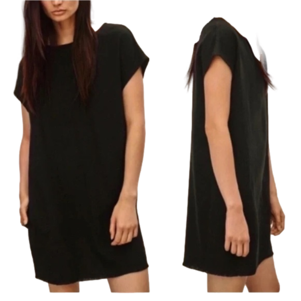 ARITZIA Wilfred Free Nori Faux Suede Tunic Dress with pockets dark green